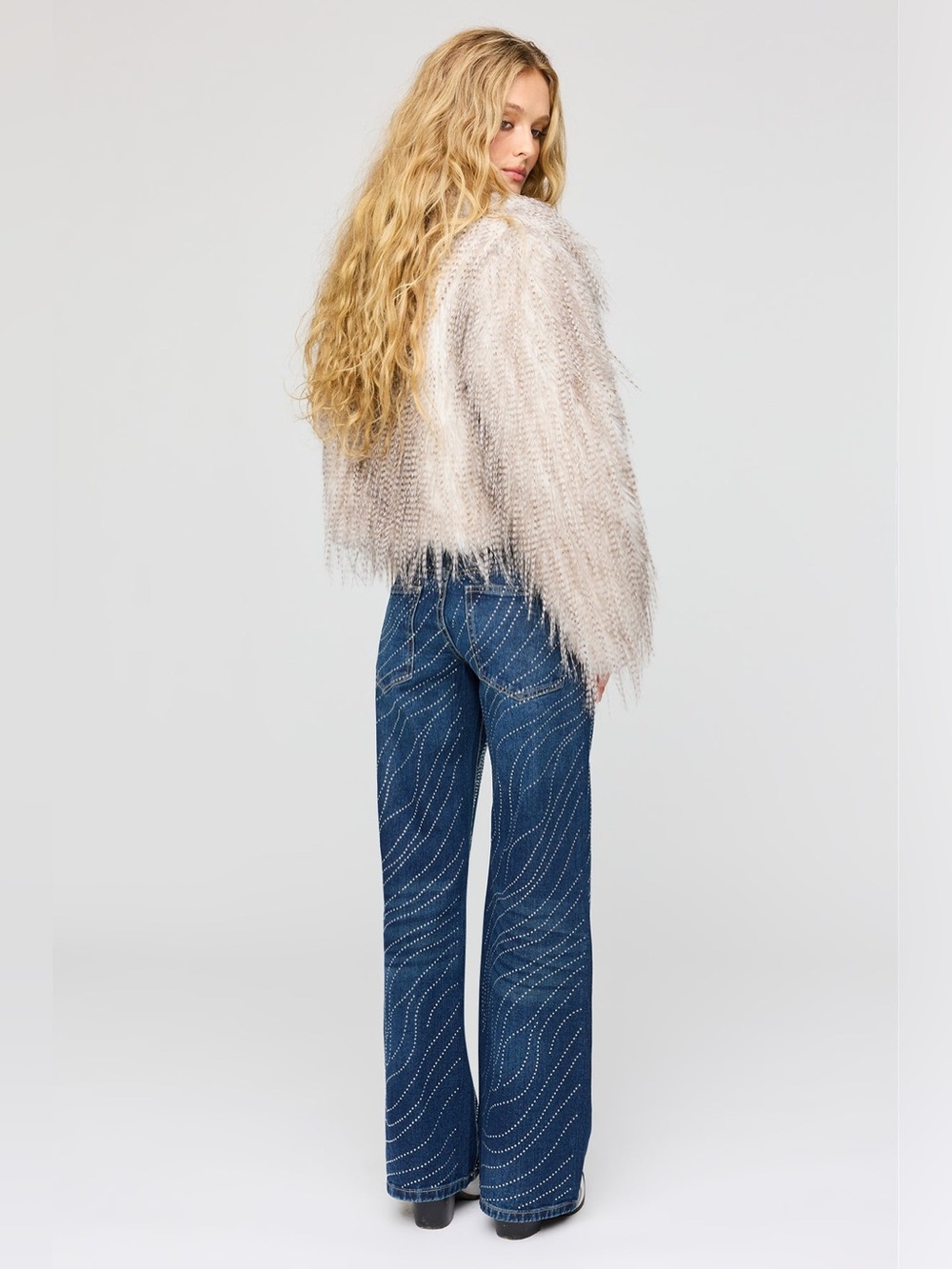 ZARA ~ Low Rise Wide Leg Rhinestone Jeans - Picture 11 of 15